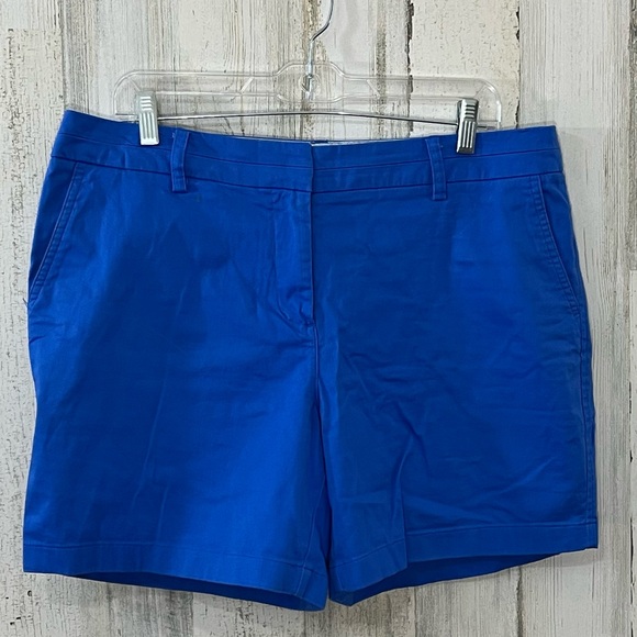British Khaki Royal Blue Shorts Size 12 - Picture 2 of 12